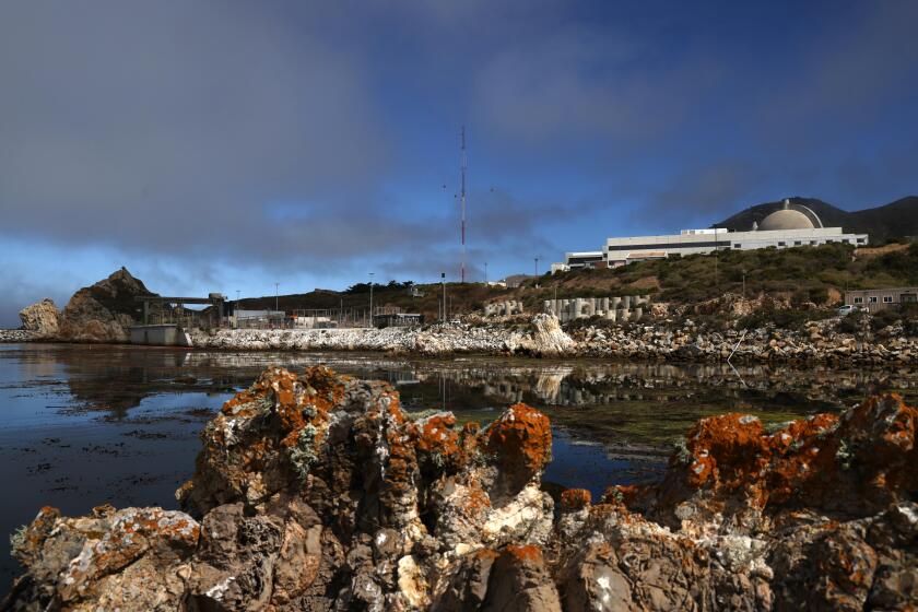 SAN LUIS OBISPO, CA - AUGUST 9, 2024 - The Diablo Nuclear Power Plant as seen from the Diablo Cove in San Luis Obispo on August 9, 2024. (Genaro Molina/Los Angeles Times)