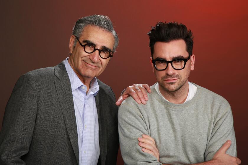 EL SEGUNDO, CA., MAY 29, 2019?Father and son Eugene and Daniel Levy created Schitt?s Creek, Father and son duo discuss shooting the final season and why they'll always have a soft spot for their Canadian fans. (Kirk McKoy / Los Angeles Times)